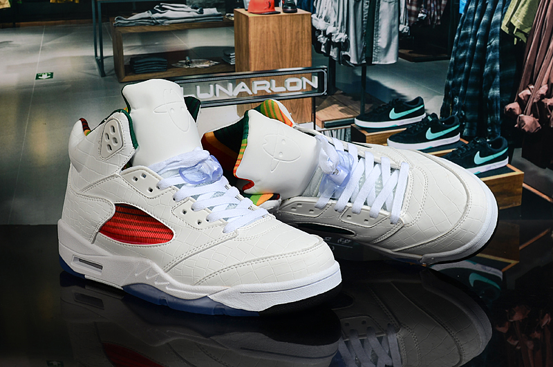 New Limited Air Jordan 5 White Colorful